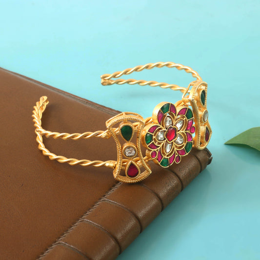 BG-101 - Jadau Kundan Bangle with Emerald