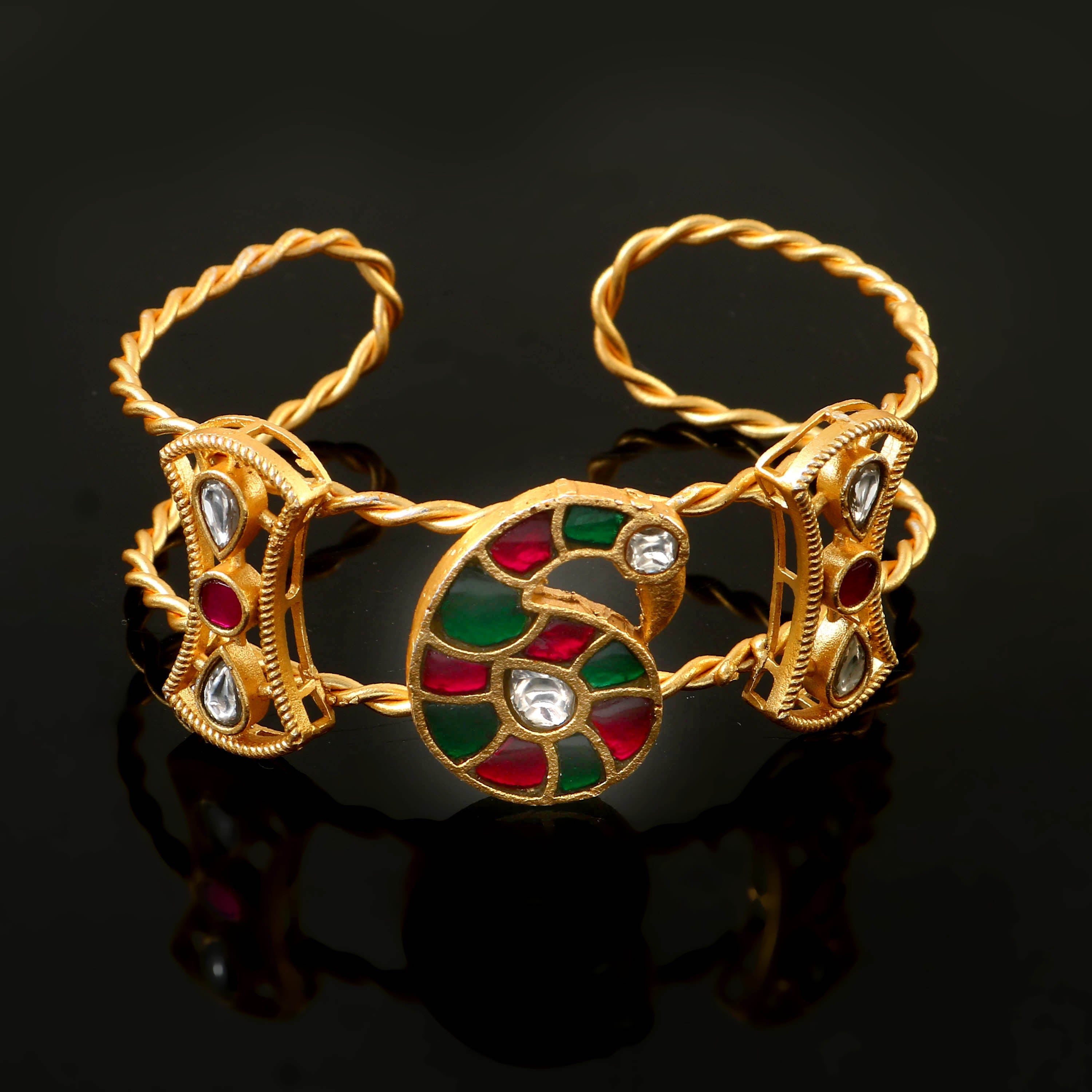 BG-104 - Jadau Kundan Bangle with Emerald BG-104 - Jadau Kundan Bangle with Emerald