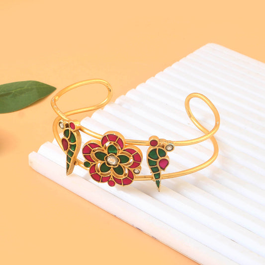 BG-105 - Jadau Kundan Bangle with Emerald