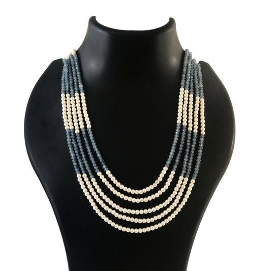 BM-129 - Jadau Kundan Beads Necklace with Emerald