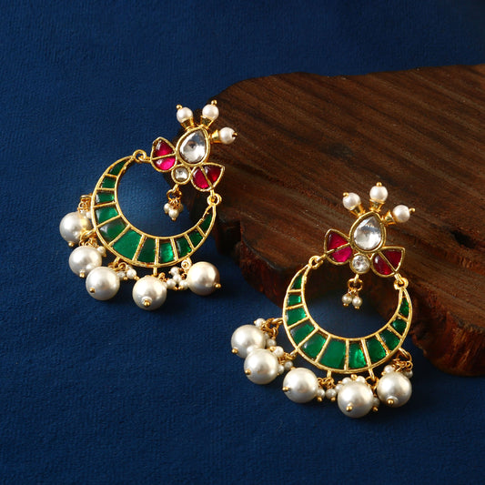 ER-122 - Jadau Kundan Earring with Emerald