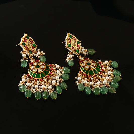 ER-124 - Jadau Kundan Earring with Emerald