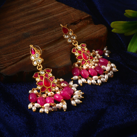 ER-134 - Jadau Kundan Earring with Emerald