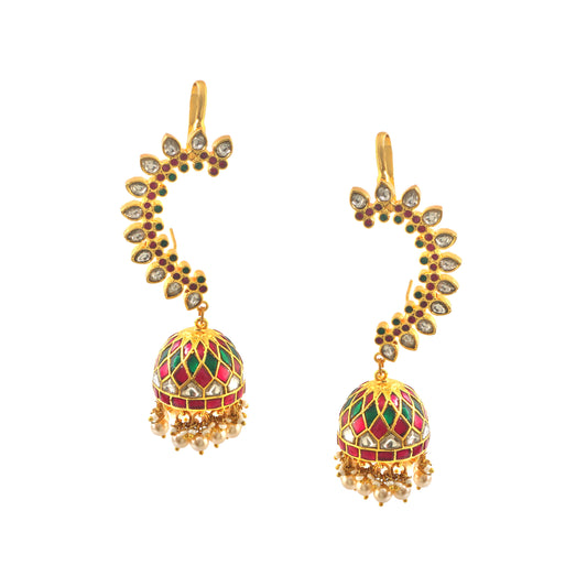 ER-138 - Jadau Kundan Earring with Emerald