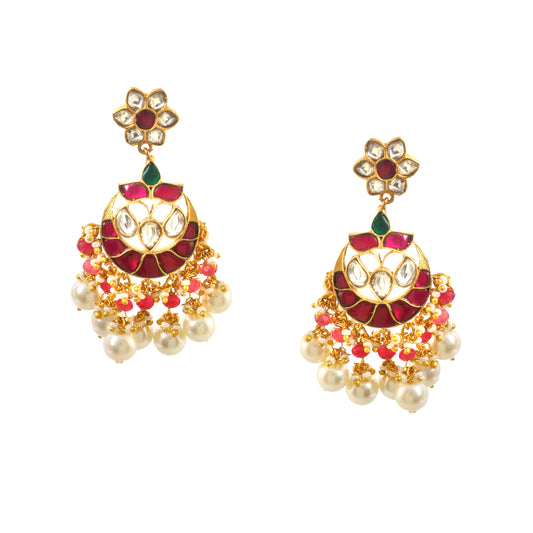 ER-141 - Jadau Kundan Earring with Emerald