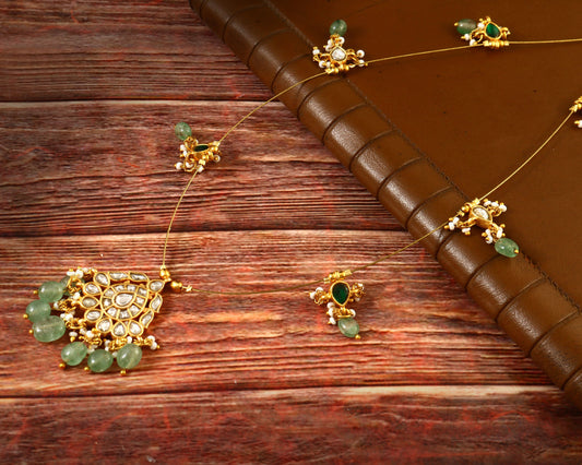 NK-108 - Ramyah Jadau Kundan Necklace and Emerald