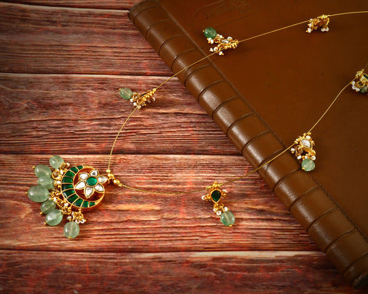 NK-109 - Charu Jadau Kundan Necklace with Emerald