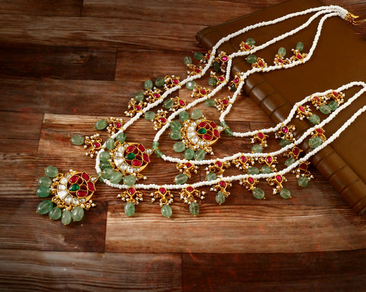 NK-112 - Chakkani Teen Lada Jadau Set