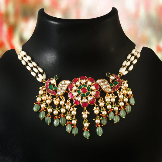 NK-124 - Lavanya Jadau Kundan Set with Emeral