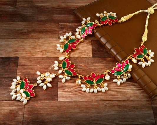 NK-128 - Gulaab Jadau Kundan Necklace