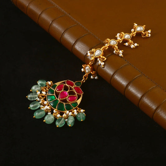 MT-104 - Jadau Kundan Mangtika with Emerald