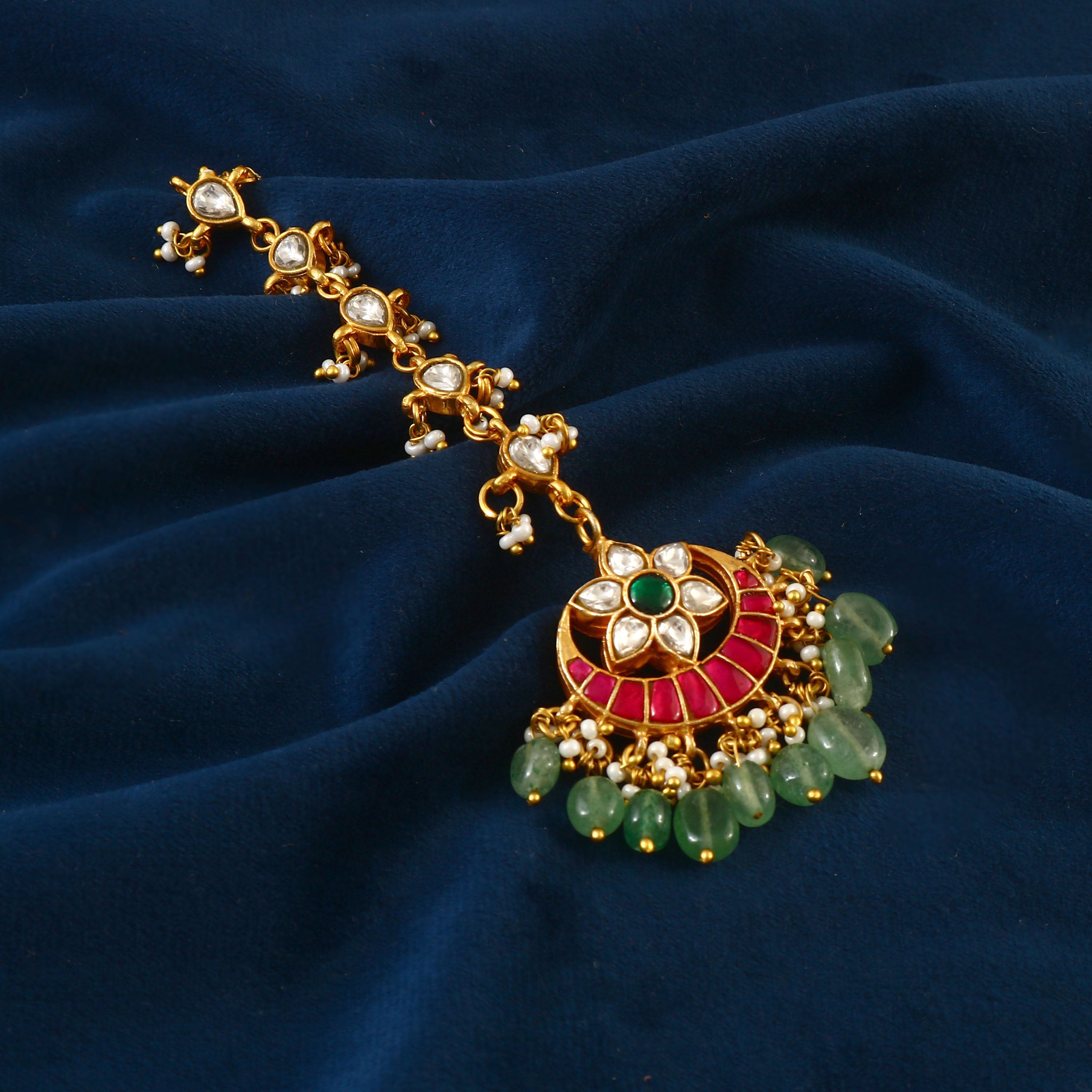 MT-105 - Jadau Kundan Mangtika with Emerald MT-105 - Jadau Kundan Mangtika with Emerald