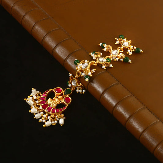 MT-106 - Jadau Kundan Mangtika with Emerald