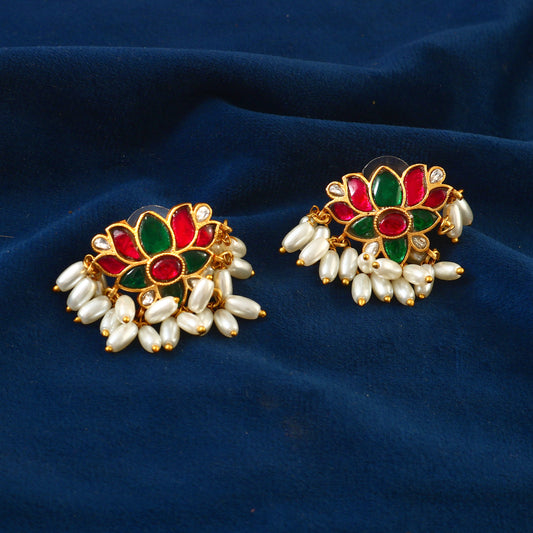 ER-103 - Jadau Kundan Earring with Emerald