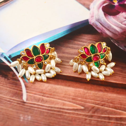 ER-103 - Jadau Kundan Earring with Emerald