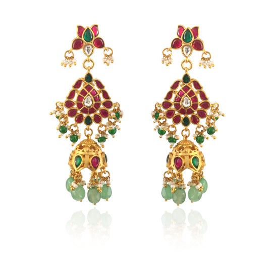 ER-106 - Jadau Kundan Earring with Emerald