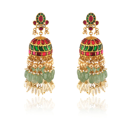ER-114 - Jadau Kundan Earring with Emerald