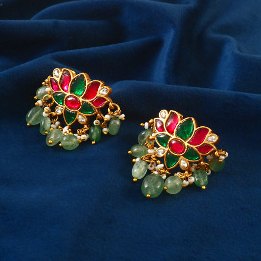 ER-115 - Jadau Kundan Earring with Emerald