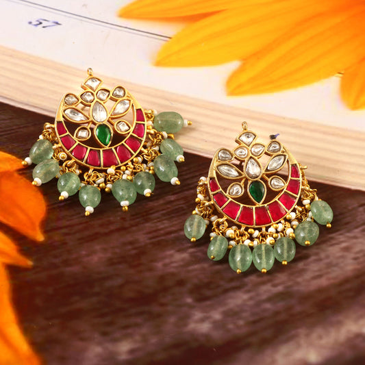 ER-116 - Jadau Kundan Earring with Emerald