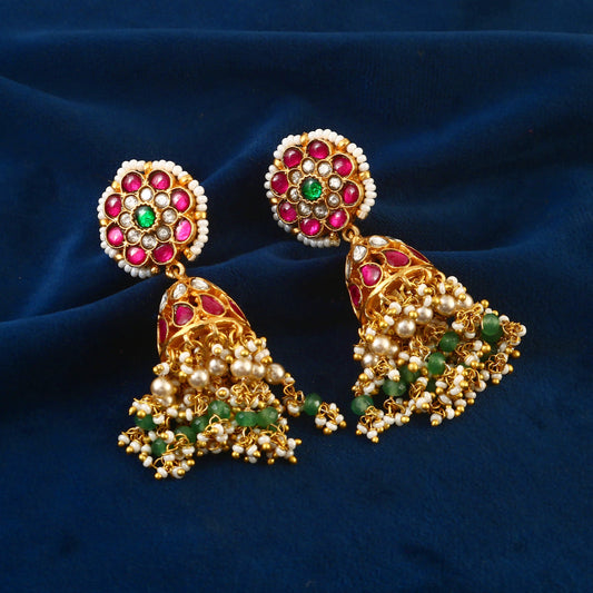 ER-119 - Jadau Kundan Earring with Emerald