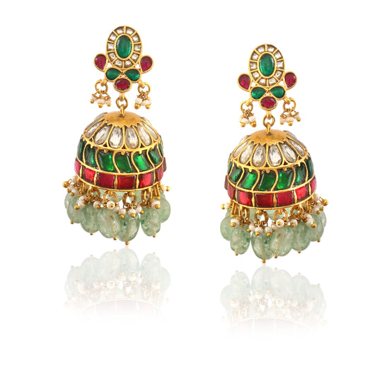 ER-120 - Jadau Kundan Earring with Emerald
