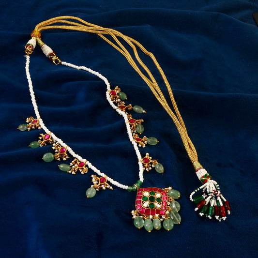 NK-147 - Jadau Kundan Necklace with Emerald