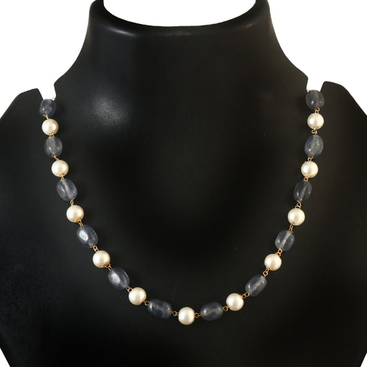 BM-104 - Jadau Kundan  Beads Necklace with Emerald