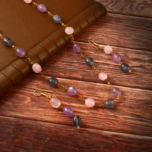 BM-110 - Jadau Kundan Beads Necklace with Emerald