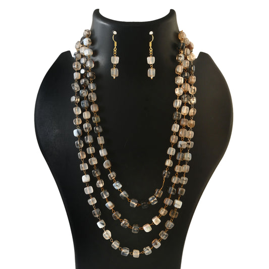 BM-119 - Jadau Kundan Beads Necklace with Emerald