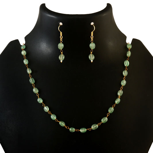 BM-121 - Jadau Kundan Beads Necklace with Emerald