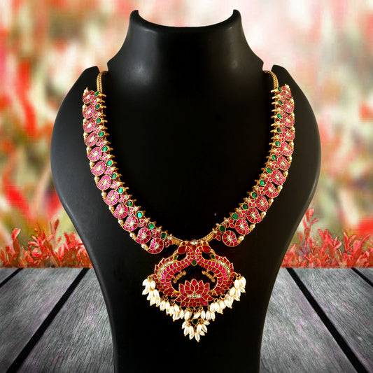 NK-167 - Jadau Kundan Necklace with Emerald