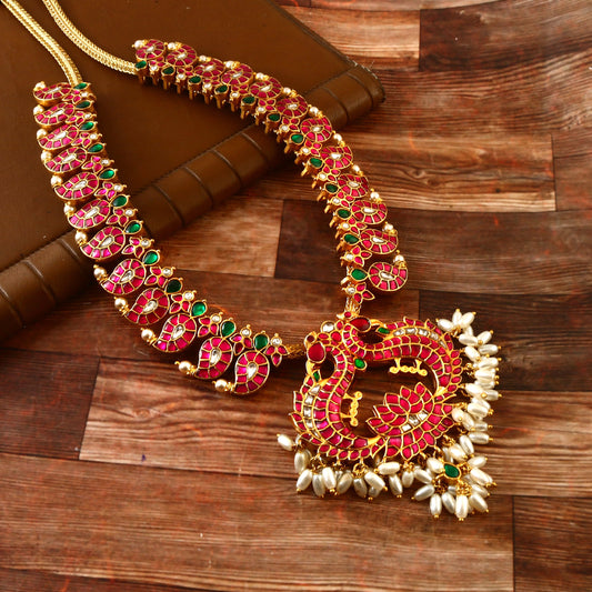 NK-167 - Jadau Kundan Necklace with Emerald