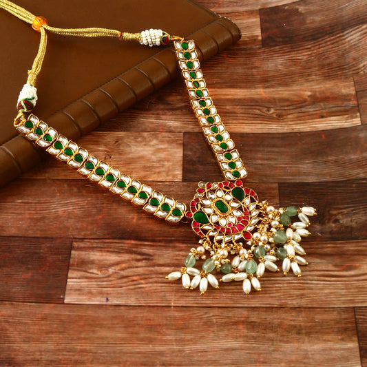 NK-165 - Jadau Kundan Necklace with Emerald