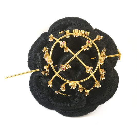 JD-105 - Jadau Kundan Jadebille with Emerald