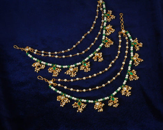 MA-102 - Jadau Kundan Maatal with Emerald