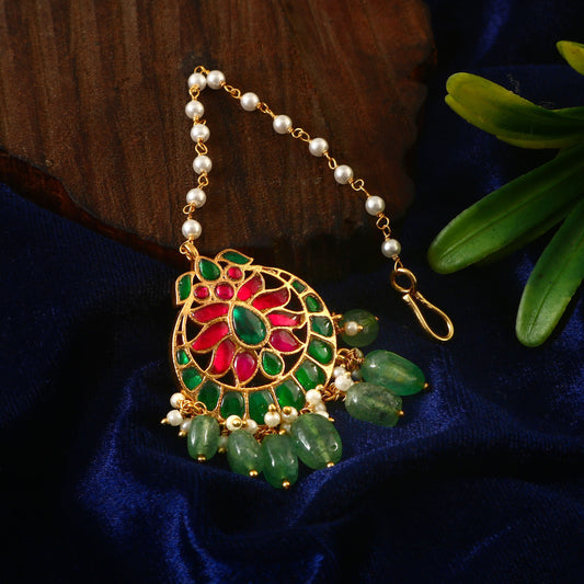 MT-114 - Jadau Kundan Mangtika with Emerald