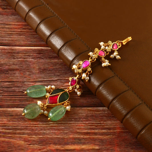 MT-119 - Jadau Kundan Mangtika with Emerald