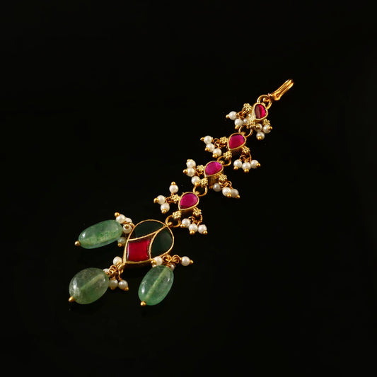 MT-119 - Jadau Kundan Mangtika with Emerald