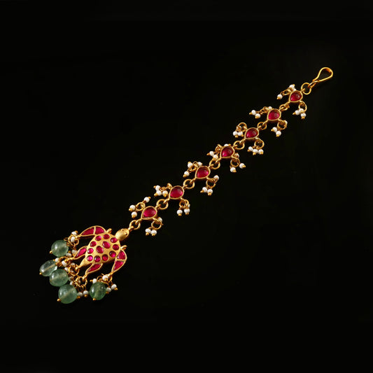MT-122 - Jadau Kundan Mangtika with Emerald