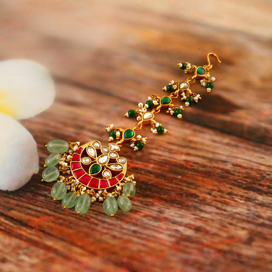 MT-133 - Jadau Kundan Mangtika with Emerald