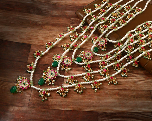 NK-178 - Jadau Kundan Necklace with Emerald