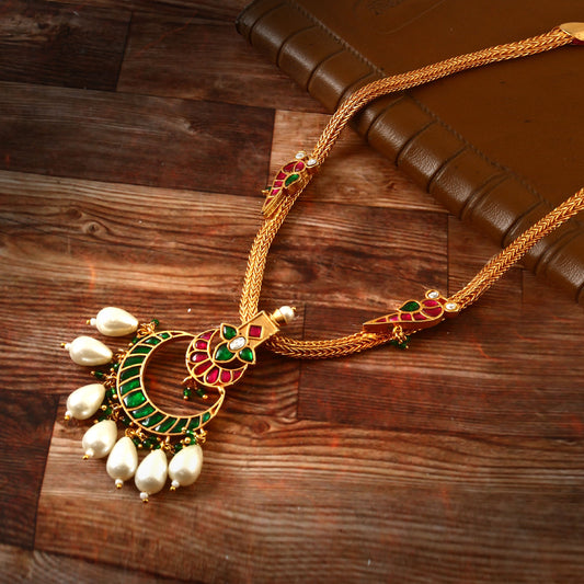NK-187 - Jadau Kundan Necklace with Emerald