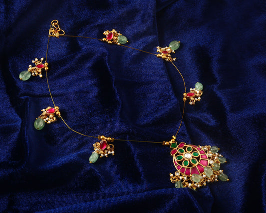 NK-209 - Jadau Kundan Necklace with Emerald