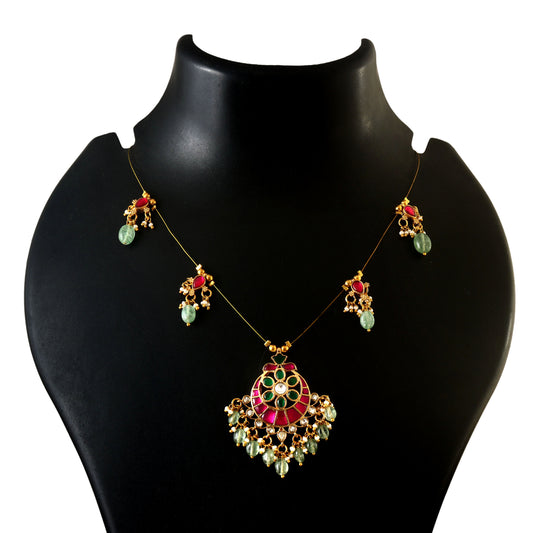 NK-209 - Jadau Kundan Necklace with Emerald