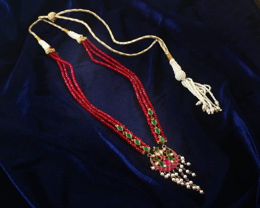 NK-214 - Jadau Kundan Necklace with Emerald