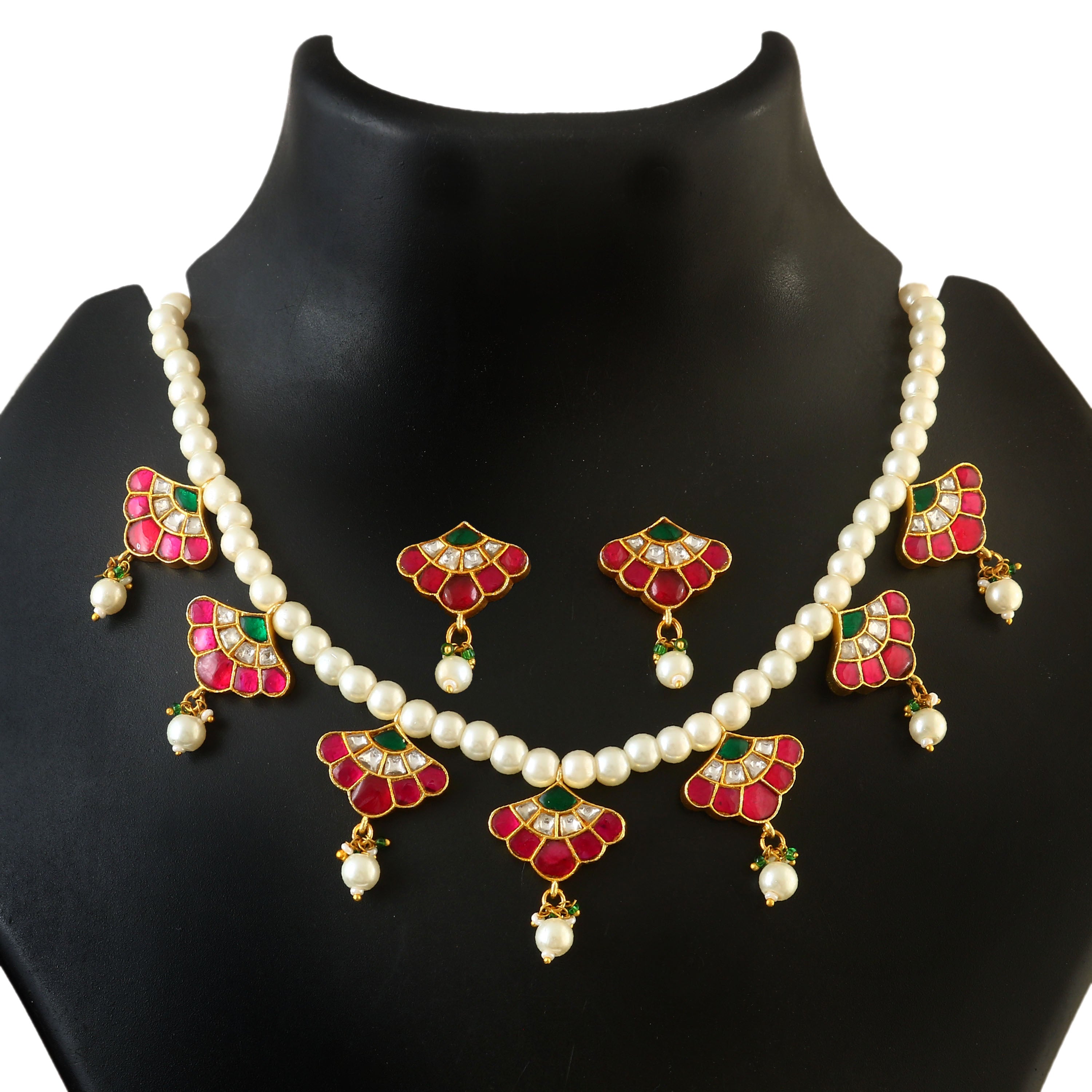 NK-224 - Jadau Kundan Necklace with Emerald NK-224 - Jadau Kundan Necklace with Emerald
