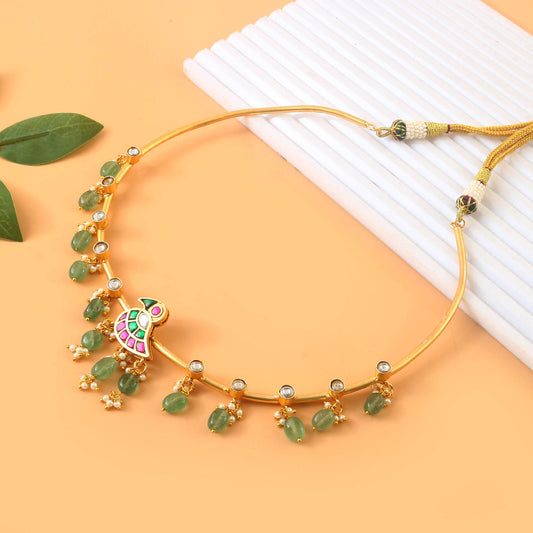 NK-237 - Jadau Kundan Necklace with Emerald