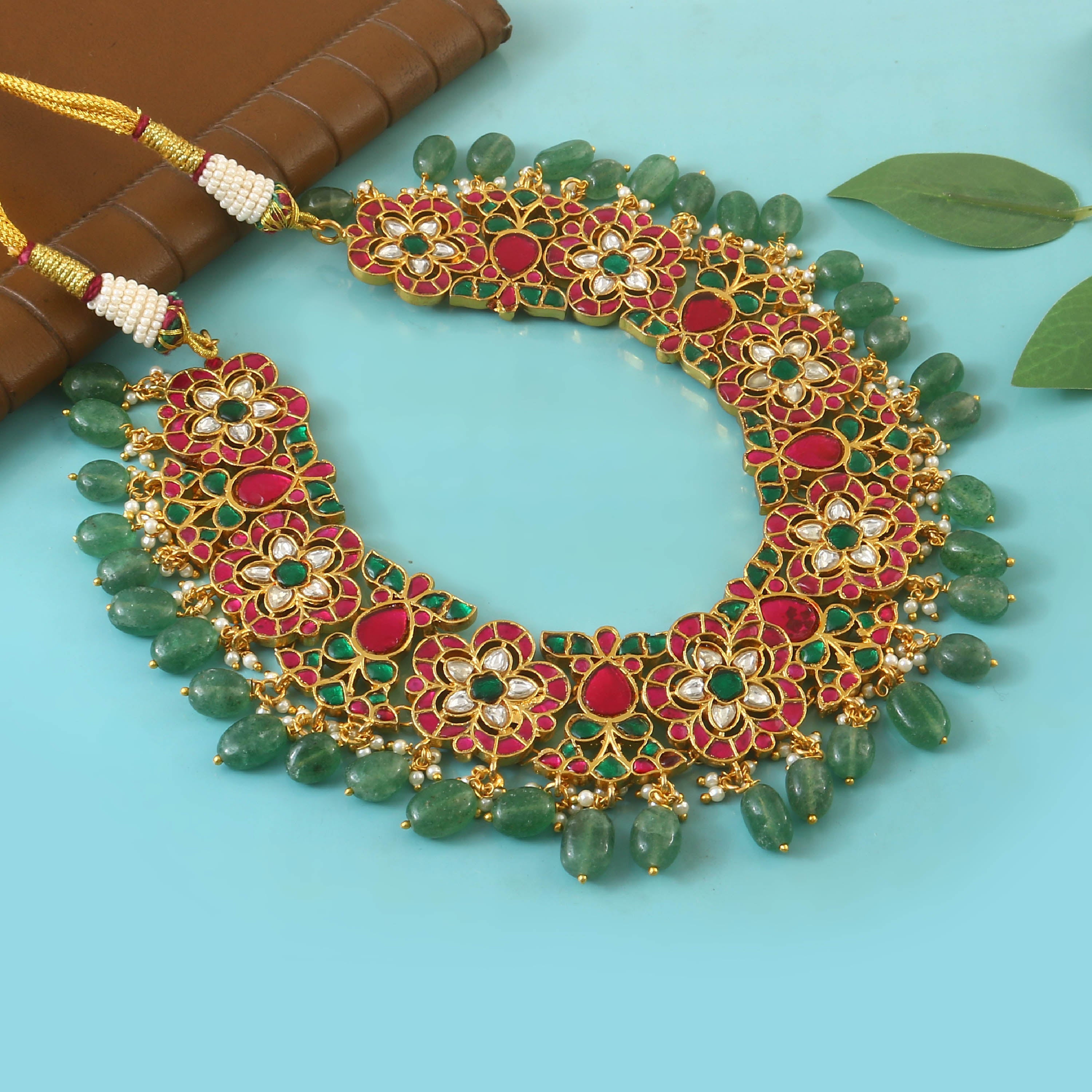 NK-239 - Jadau Kundan Necklace with Emerald NK-239 - Jadau Kundan Necklace with Emerald