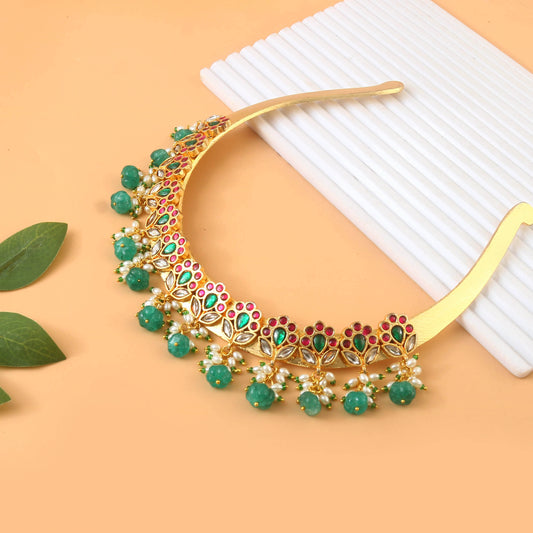 NK-249 - Jadau Kundan Necklace with Emerald