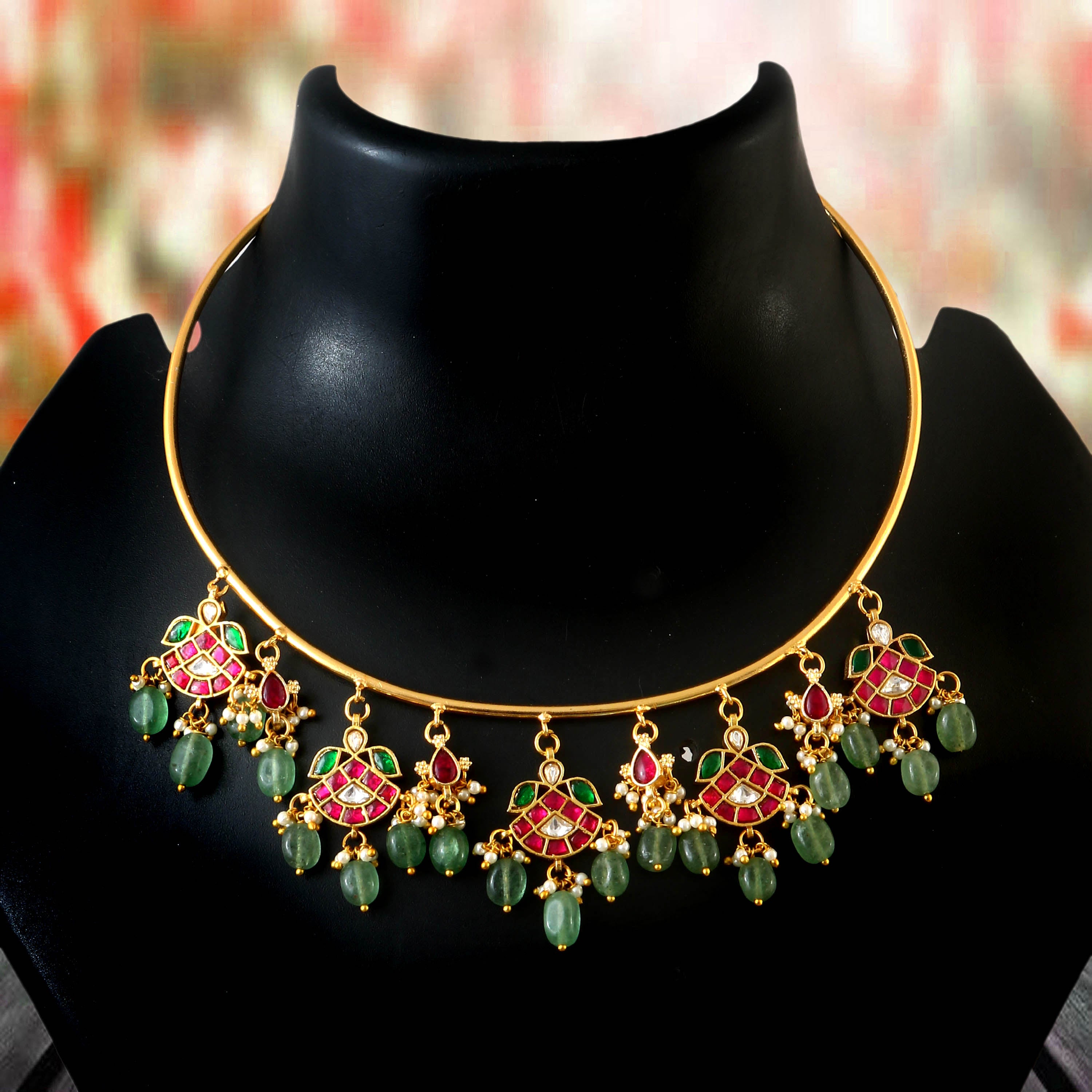 NK-254 - Jadau Kundan Necklace with Emerald NK-254 - Jadau Kundan Necklace with Emerald